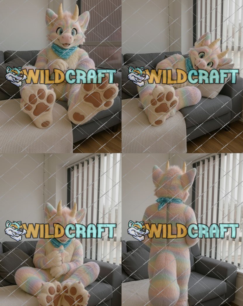 Gallery thumbnail 2: Cute Wild Hybrid Dragon Cat Plantigrade Fursuit Multiple Positions